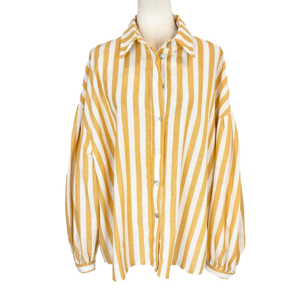 Molly Bracken yellow striped shirt